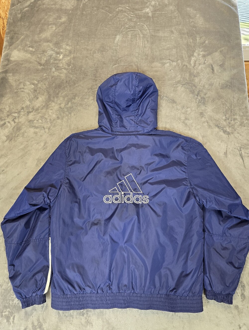 Vintage Adidas Ski Snow Jacket Size Large Winter Parka Style Big Logo Navy